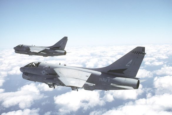 LTV A 7E Corsair IIs of VA 72 flying over the U.S. Atlantic coast in 1990 6479640