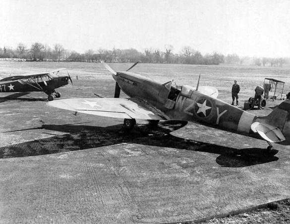 Spitfire Mk V WZ Y of the USAAF At Membury Airdrome 15th TRS 67th RG England 15 March 1943