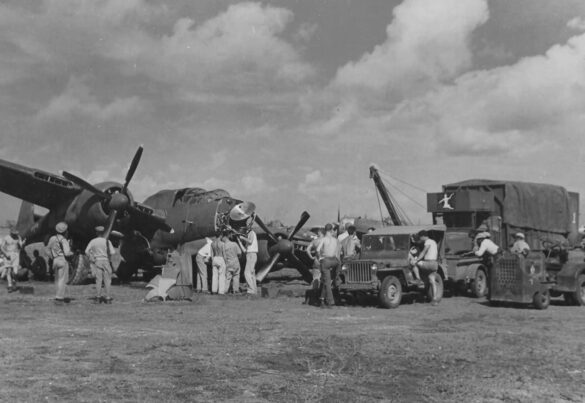 Crashed Jap Batty P 61A 42 5528 of the 6th Night Fighter Squadron