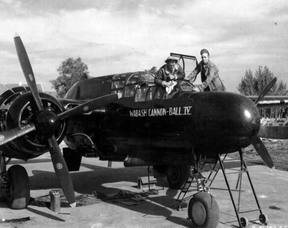 P 61A 42 5580 Wabash Cannon Ball IV of the 425th Night Fighter Squadron France