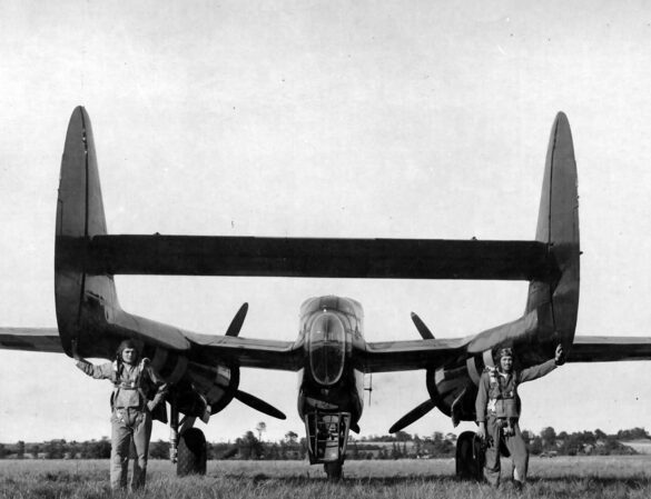 P 61 Black Widow night fighter of the 9th AF somewhere in France