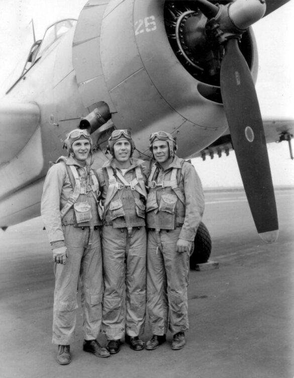 “US Navy pilot wearing G‑1 leather flight jacket, WWII Pacific”