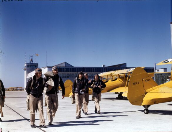 “WW2 USAAF pilot in A‑2 jacket and flight suit, Pacific theater”