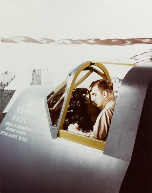 “US Navy pilot wearing G‑1 leather flight jacket, WWII Pacific”