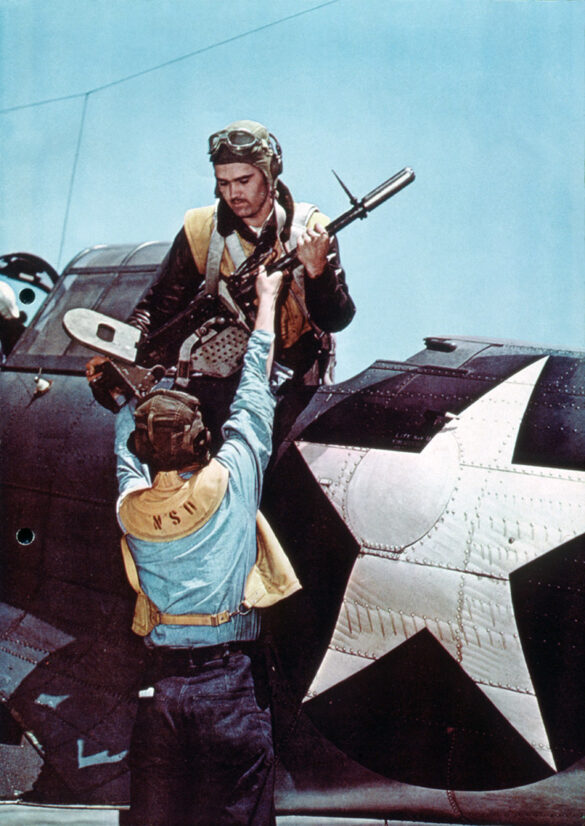 “WW2 USAAF pilot in A‑2 jacket and flight suit, Pacific theater”