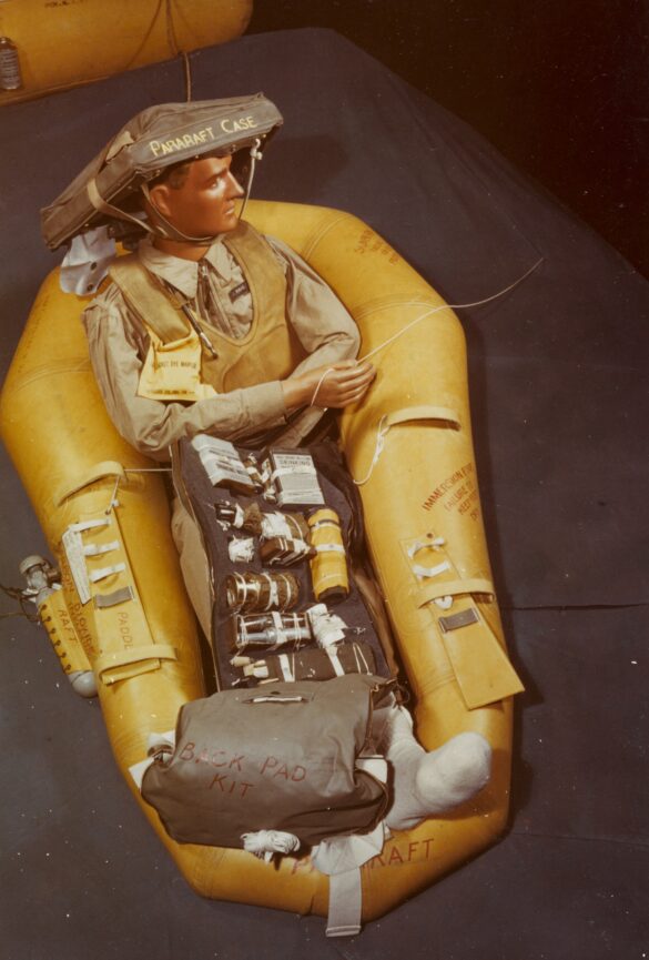 “US Navy pilot wearing G‑1 leather flight jacket, WWII Pacific”
