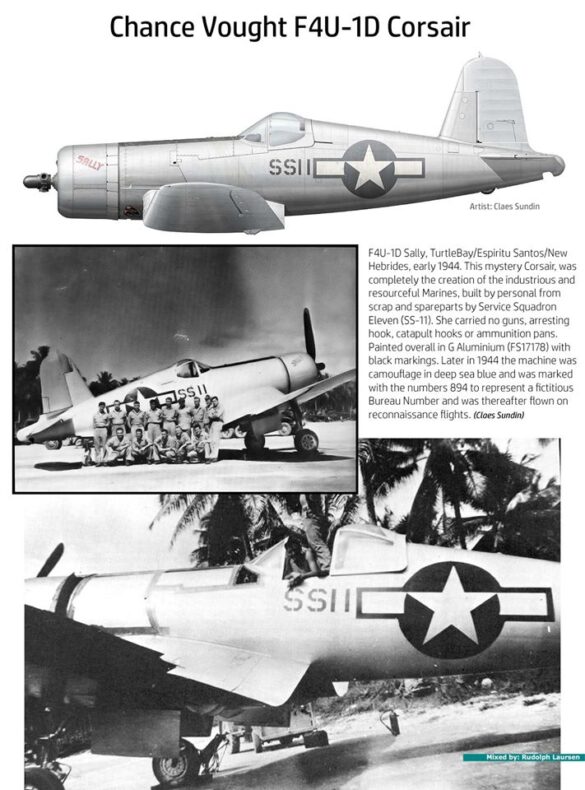 Vought F4U-1A Corsair "Sally" με αριθμό 894 βαμμένο σε Sea Blue FS25042, επιχειρησιακό στην Peleliu το 1944.