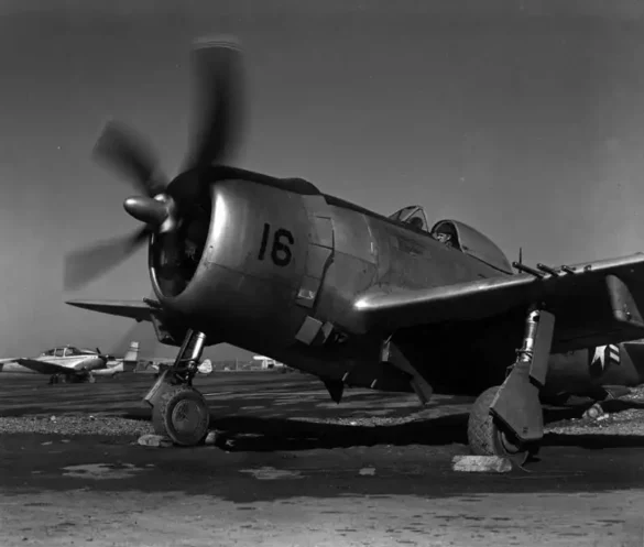 Republic P-47N Thunderbolt with natural metal finish and 318th Fighter Group Pacific insignia