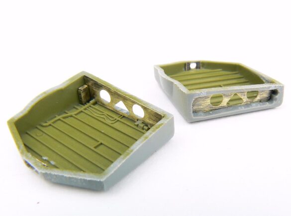 1/48 P-40M RNZAF scale model with open panels and detailed interior, expertly weathered to represent a derelict aircraft.”
