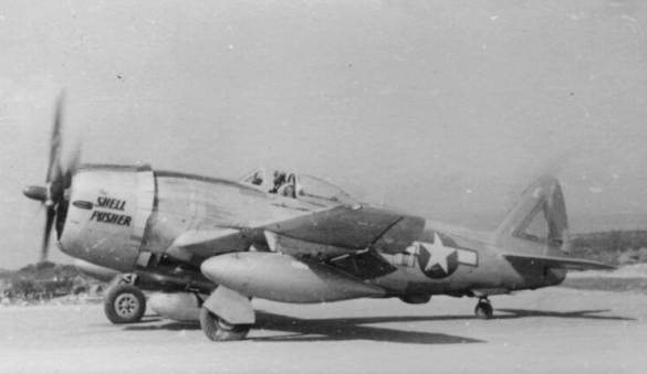 Republic P-47N Thunderbolt with natural metal finish and 318th Fighter Group Pacific insignia