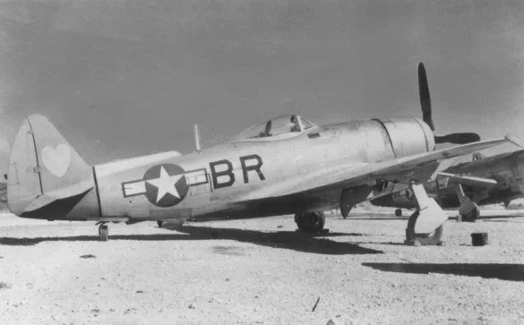 Republic P-47N Thunderbolt with natural metal finish and 318th Fighter Group Pacific insignia