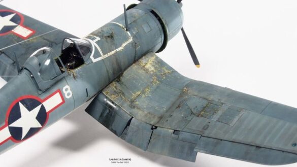 “Annotated 3D Weathering Diagram of F4U Corsair - 1/48 scale”)*