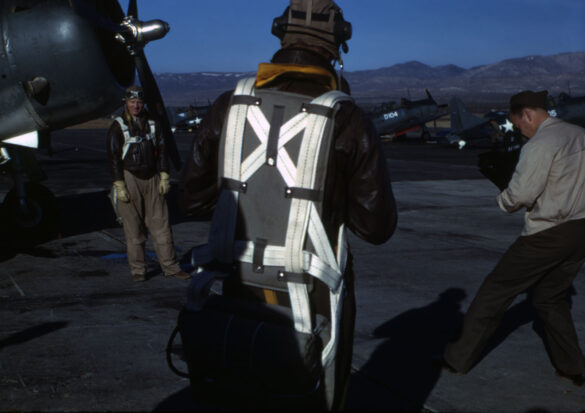 “WW2 USAAF pilot in A‑2 jacket and flight suit, Pacific theater”