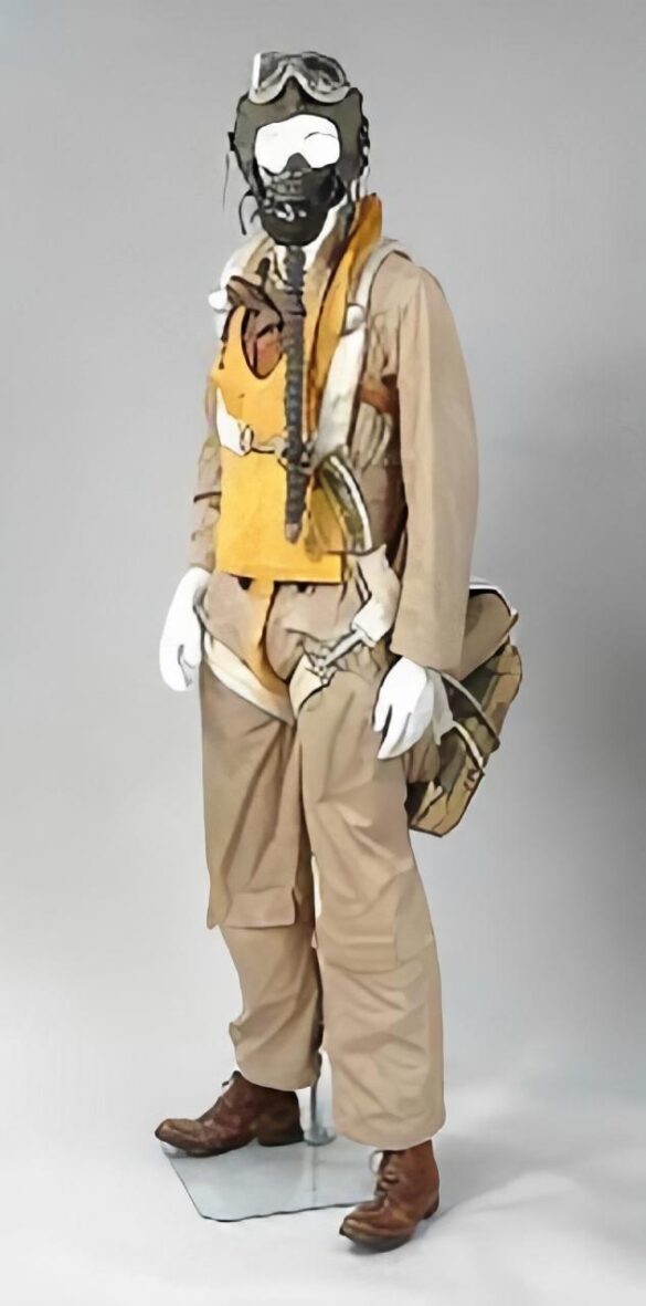“US Navy pilot wearing G‑1 leather flight jacket, WWII Pacific”