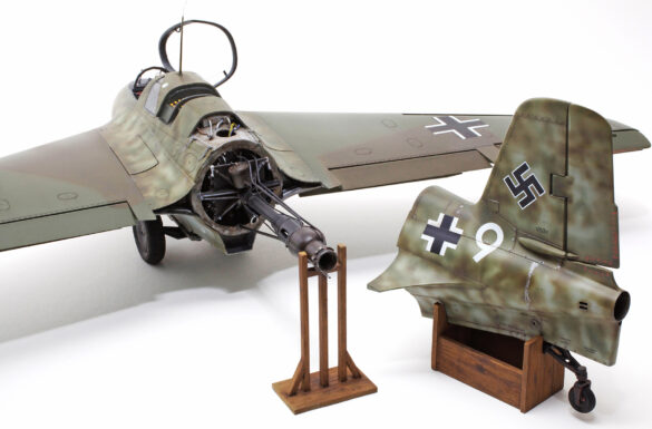 Detailed HWK 109-509 A-2 engine of the Messerschmitt Me 163 Komet with realistic hydraulic lines and firewall paint