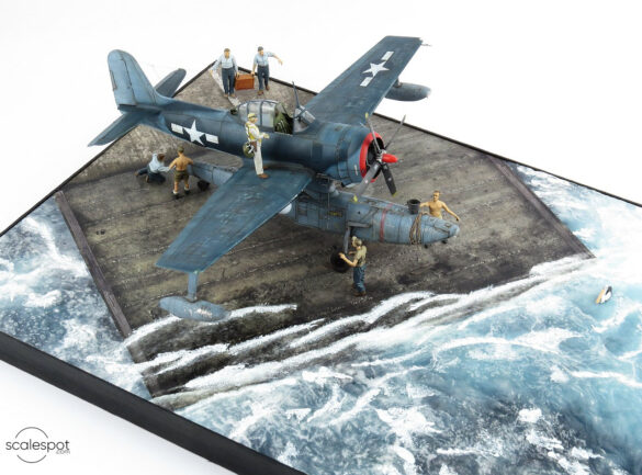 Completed Curtiss SC-1 Seahawk model in 1:48 scale by Halberd Models, built by GModel Art, painted in silver US Navy markings.