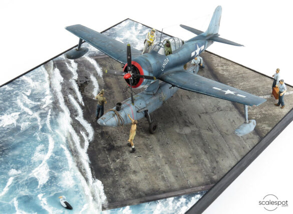 Completed Curtiss SC-1 Seahawk model in 1:48 scale by Halberd Models, built by GModel Art, painted in silver US Navy markings.