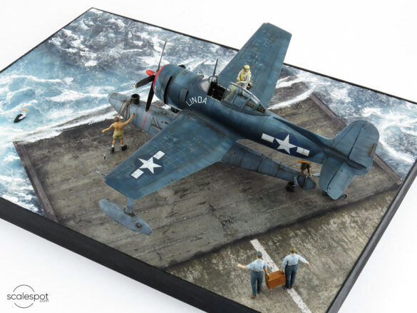Completed Curtiss SC-1 Seahawk model in 1:48 scale by Halberd Models, built by GModel Art, painted in silver US Navy markings.