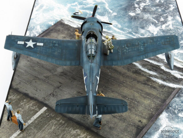 Curtiss SC-1 Seahawk model during assembly by GModel Art, showing resin components and 3D-printed details.
