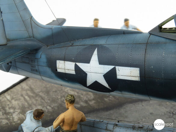 Curtiss SC-1 Seahawk model during assembly by GModel Art, showing resin components and 3D-printed details.