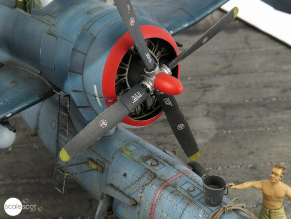 Curtiss SC-1 Seahawk model during assembly by GModel Art, showing resin components and 3D-printed details.