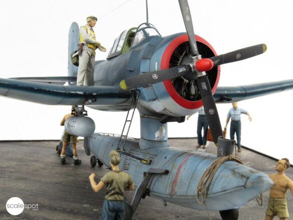 Completed Curtiss SC-1 Seahawk model in 1:48 scale by Halberd Models, built by GModel Art, painted in silver US Navy markings.