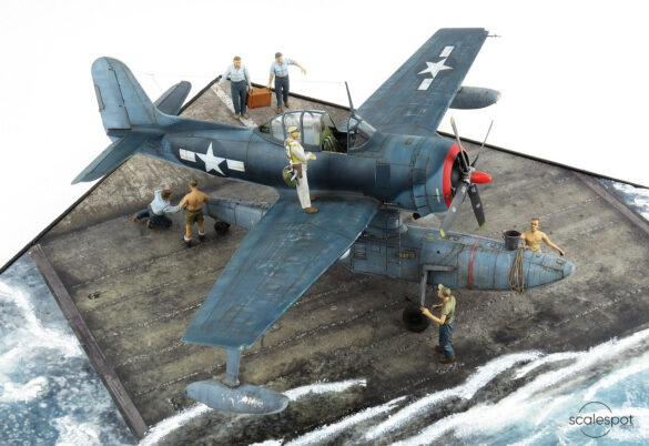 Completed Curtiss SC-1 Seahawk model in 1:48 scale by Halberd Models, built by GModel Art, painted in silver US Navy markings.