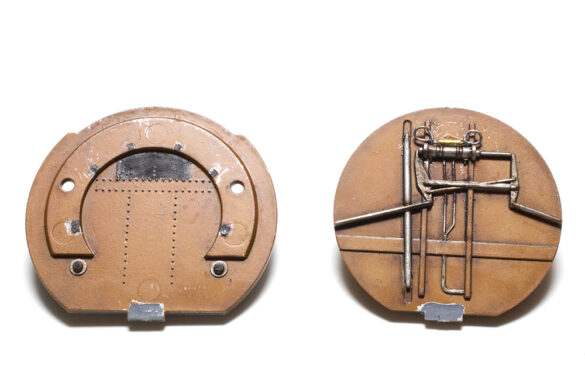 1040 liter T-Stoff fuel tank of the Messerschmitt Me 163 Komet with firewalls painted in Flieglack orange