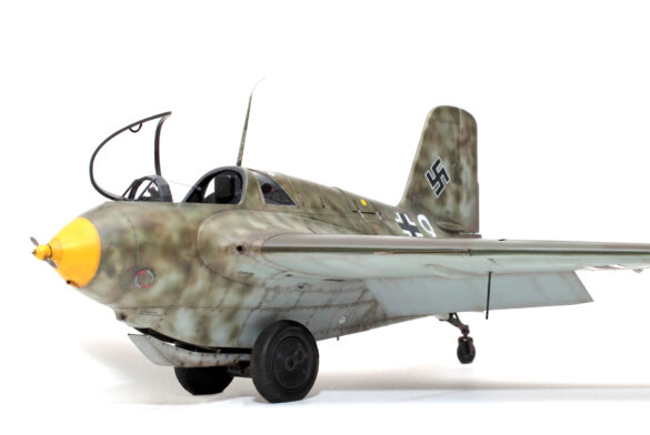 Detailed HWK 109-509 A-2 engine of the Messerschmitt Me 163 Komet with realistic hydraulic lines and firewall paint