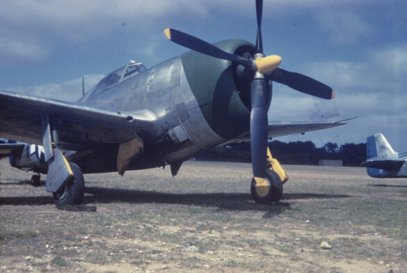 Republic P-47N Thunderbolt with natural metal finish and 318th Fighter Group Pacific insignia