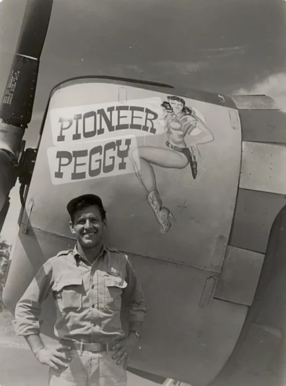 Republic P-47N Thunderbolt with natural metal finish and 318th Fighter Group Pacific insignia