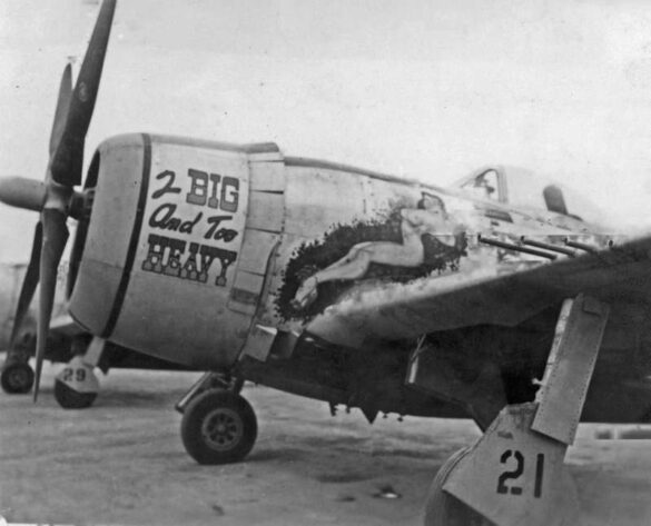 Republic P-47N Thunderbolt with natural metal finish and 318th Fighter Group Pacific insignia
