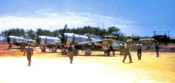 Republic P-47N Thunderbolt with natural metal finish and 318th Fighter Group Pacific insignia