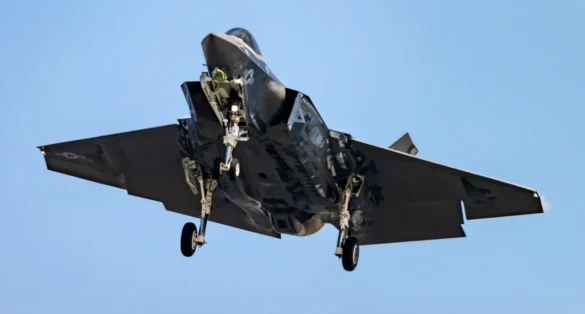F-35C VX-9 Vampires with reflective mirror stealth coating and visible tail insignia