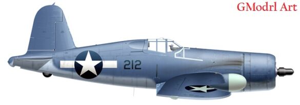 "F4U-2(N) Corsair night fighter with radar dome on right wingtip – VF(N)-101, USS Enterprise, 1944" "Modified F4U-1A Corsair converted to night fighter configuration – VMF(N)-532, Roi Island base, 1944" "US Navy F4U-2 Corsair with flame arrestors and black-over-blue night camouflage" "Close-up of AIA radar dome installed on F4U-2 wing – early WWII night fighter technology" "Cockpit interior of F4U-2(N) with Sperry autopilot and radar display"