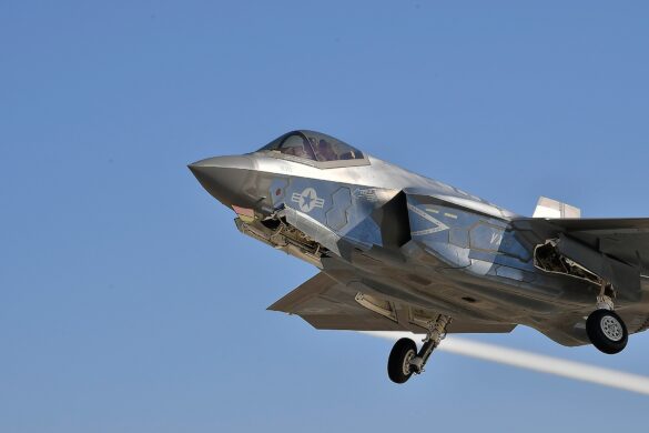 F-35C VX-9 Vampires with reflective mirror stealth coating and visible tail insignia