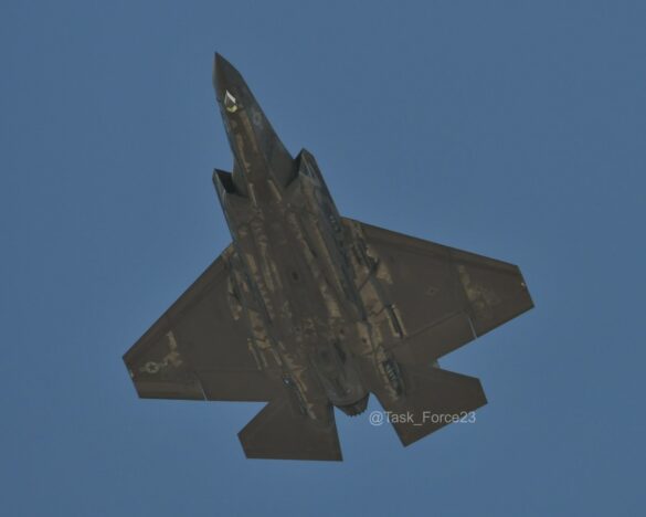 F-35C VX-9 Vampires with reflective mirror stealth coating and visible tail insignia