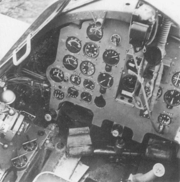 Detailed cockpit of the Raiden model showing added US-style seat belts and instrument panel.