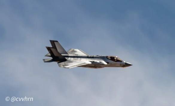 F-35C VX-9 Vampires with reflective mirror stealth coating and visible tail insignia