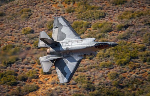 F-35C VX-9 Vampires with reflective mirror stealth coating and visible tail insignia