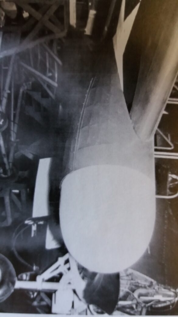 "F4U-2(N) Corsair night fighter with radar dome on right wingtip – VF(N)-101, USS Enterprise, 1944" "Modified F4U-1A Corsair converted to night fighter configuration – VMF(N)-532, Roi Island base, 1944" "US Navy F4U-2 Corsair with flame arrestors and black-over-blue night camouflage" "Close-up of AIA radar dome installed on F4U-2 wing – early WWII night fighter technology" "Cockpit interior of F4U-2(N) with Sperry autopilot and radar display"