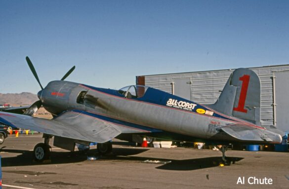 F4U Super Corsair Budweiser Light 1 Reno Air Races N31518 F4U Super Corsair Budweiser Light 1 N31518 racing at Reno Air Races at high speed