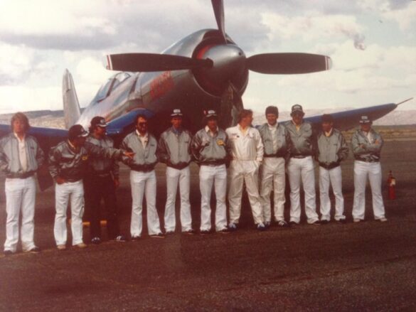 F4U Super Corsair Budweiser Light 1 Reno Air Races N31518 F4U Super Corsair Budweiser Light 1 N31518 racing at Reno Air Races at high speed