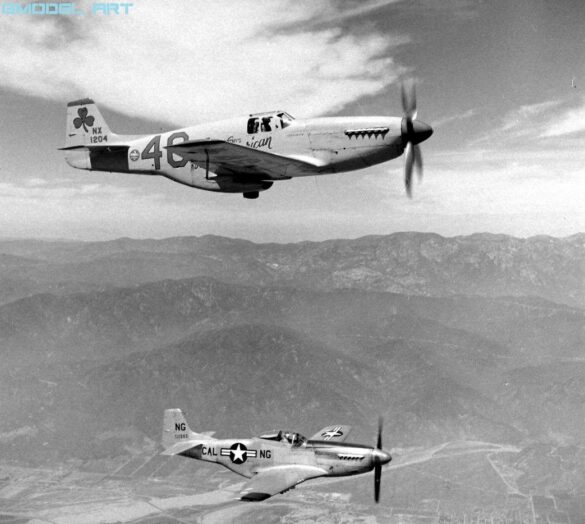 North American P-51 Mustang racing aircraft Bendix Trophy 1940s black and white historical image