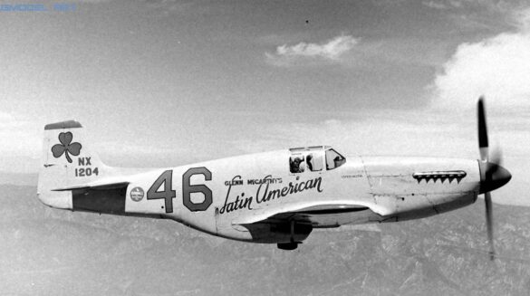 North American P-51 Mustang racing aircraft Bendix Trophy 1940s black and white historical image