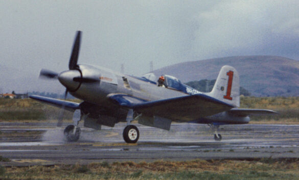 F4U Super Corsair Budweiser Light 1 Reno Air Races N31518 F4U Super Corsair Budweiser Light 1 N31518 racing at Reno Air Races at high speed