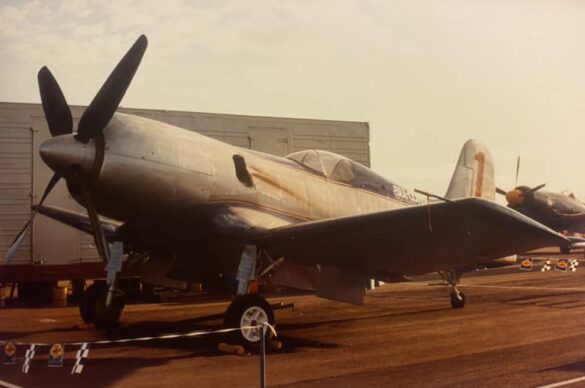 F4U Super Corsair Budweiser Light 1 Reno Air Races N31518 F4U Super Corsair Budweiser Light 1 N31518 racing at Reno Air Races at high speed