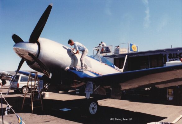 F4U Super Corsair Budweiser Light 1 Reno Air Races N31518 F4U Super Corsair Budweiser Light 1 N31518 racing at Reno Air Races at high speed