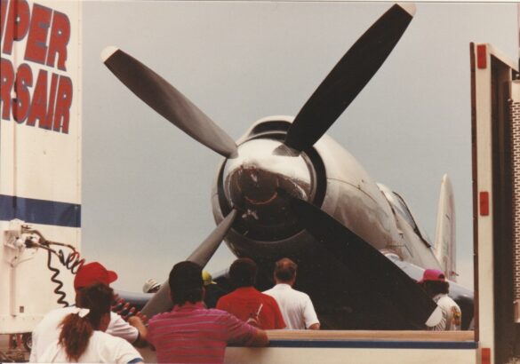 F4U Super Corsair Budweiser Light 1 Reno Air Races N31518 F4U Super Corsair Budweiser Light 1 N31518 racing at Reno Air Races at high speed