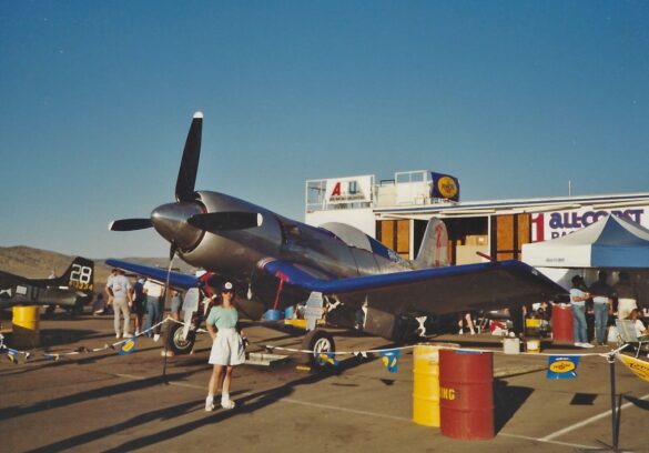 F4U Super Corsair Budweiser Light 1 Reno Air Races N31518 F4U Super Corsair Budweiser Light 1 N31518 racing at Reno Air Races at high speed